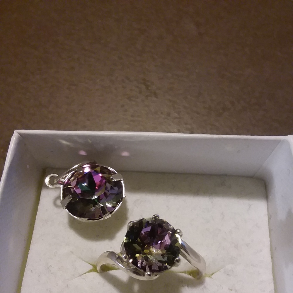 Swarovski Sterling Silver Ring with Pendant